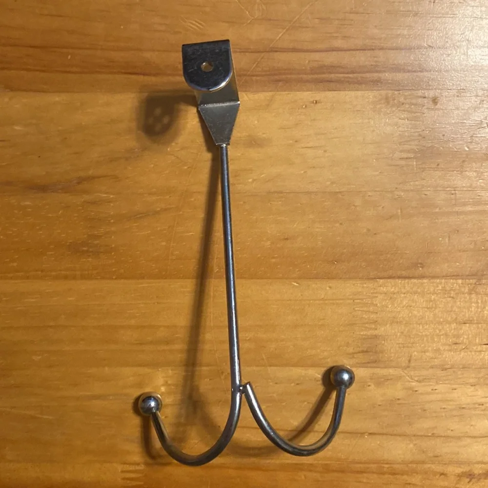 2 Prong Over Door Metal Clothes Hook Coat Rack Bathroom Towel Hanger